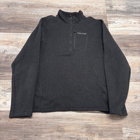 Marmot Drop Line Gray Mens XL 1/2 Zip Pullover Lightweight Fleece Casual Sweater - Picture 2 of 7